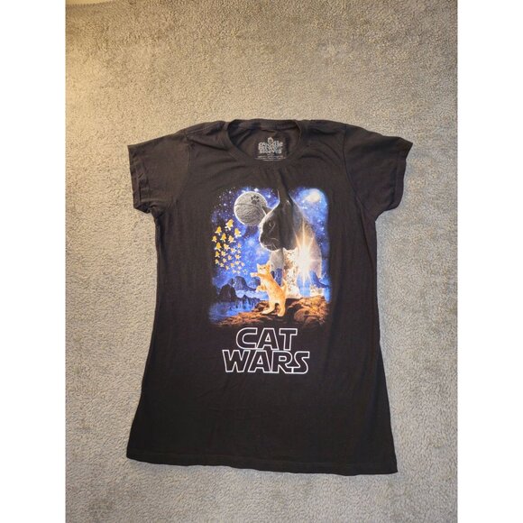 Cat Wars T-Shirt, Size Medium, Goodie Two Sleeves - Picture 1 of 7